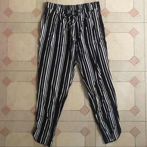 Mango Striped Drawstring Pants